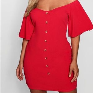 Plus - Horn Button Dress